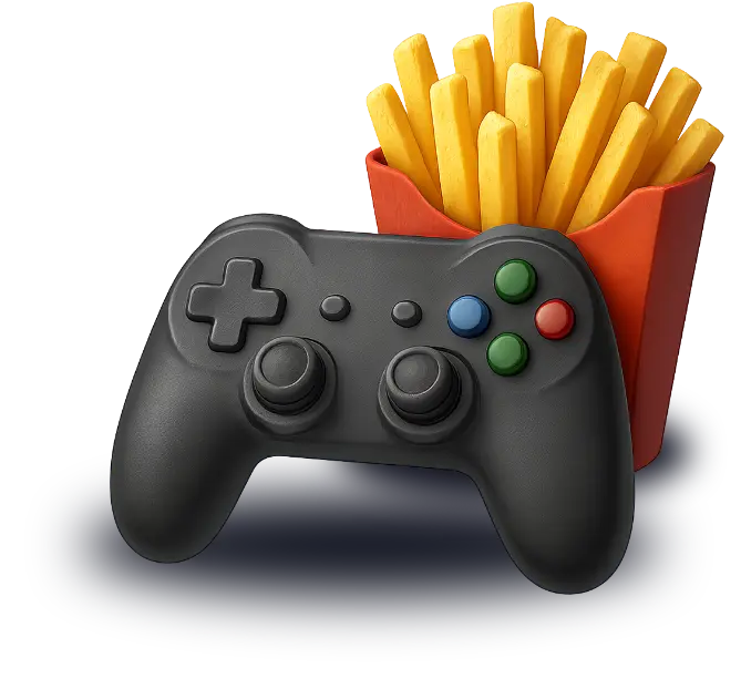 Joystick y Patatas Fritas en Yolo Burger